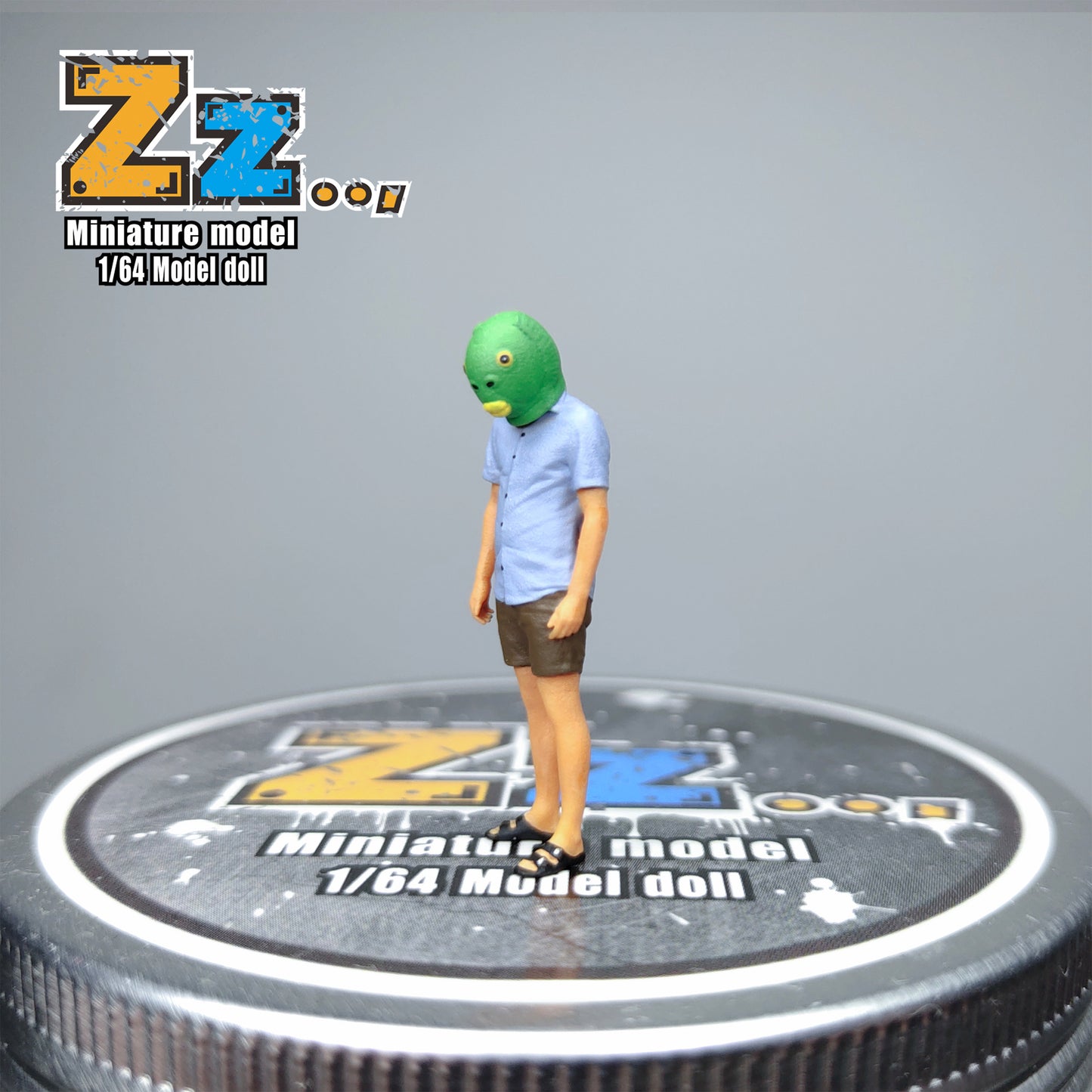 Zz Studio 1/64 Figure Model Fish Head Temperament Brother Collection Miniature Hand-painted