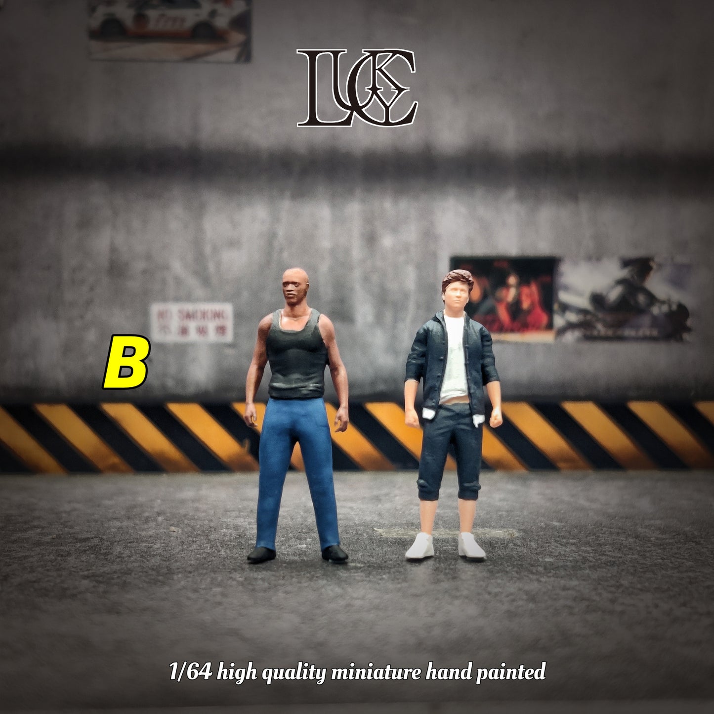 Lucky Studio 1/64 Scale Figurines Model Black and White Buddy Duo Collection Miniature Hand-painted