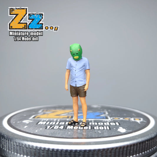 Zz Studio 1/64 Figure Model Fish Head Temperament Brother Collection Miniature Hand-painted