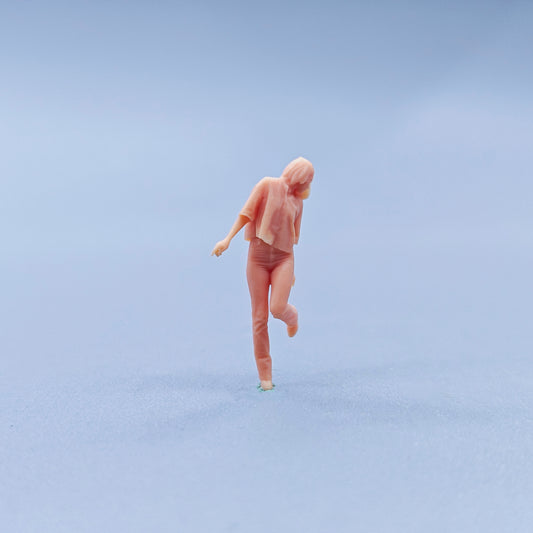 1/64 1/43 Figurines Scale Model Resin Turn Your Head To Check The High-heeled Woman Uncolored Miniatures Diorama Hand-painted C116