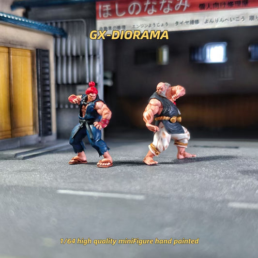 GX-DIORAMA 1/64 Figure Model Street Fighter Series Ghost&Gang Fist CollectionMiniature Hand-painted