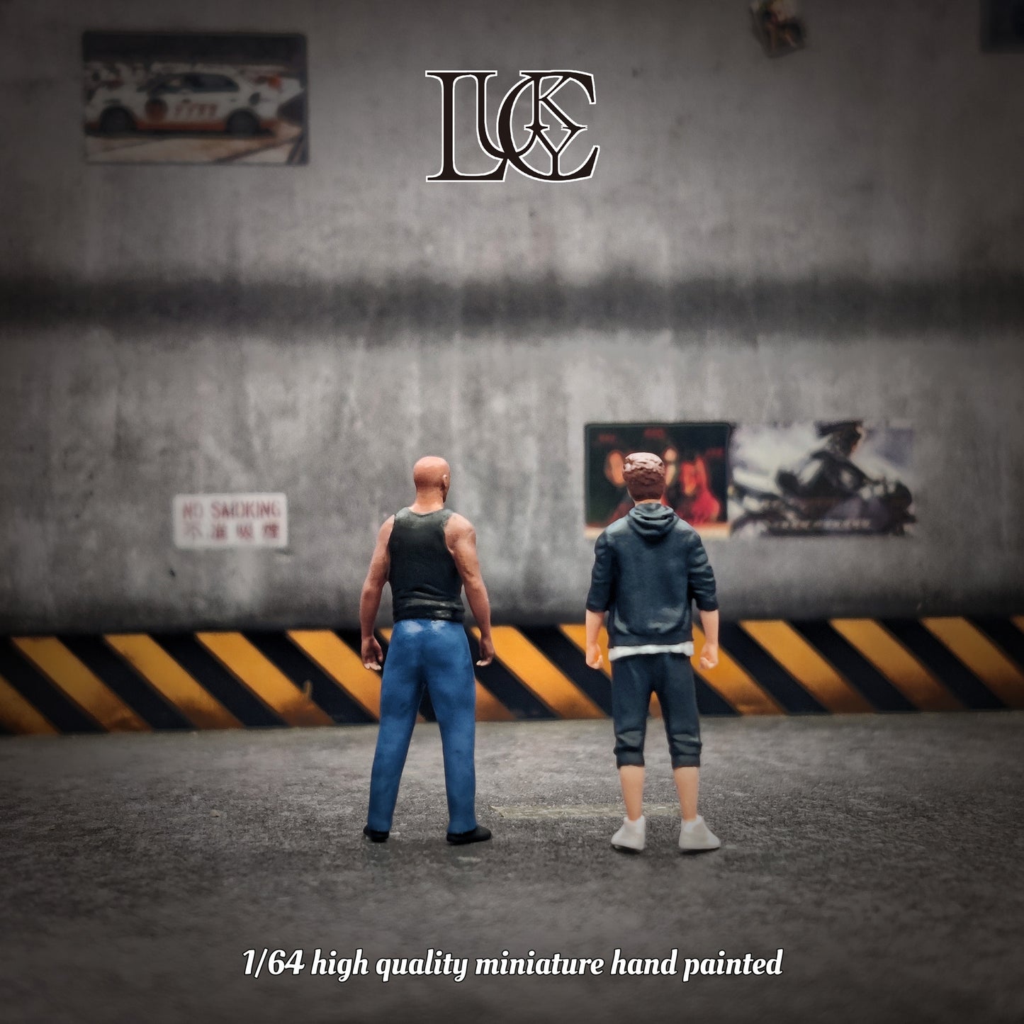 Lucky Studio 1/64 Scale Figurines Model Black and White Buddy Duo Collection Miniature Hand-painted