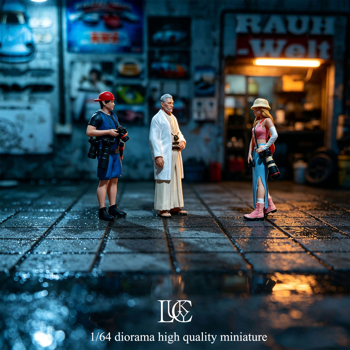Lucky Studio 1/64 Scale Figurines Model Auction Trio Set Collection Miniature Hand-painted