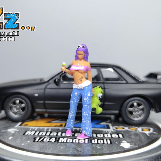 Zz Studio 1/64 Figure Model Smash The Bear Girl Collection Miniature Hand-painted