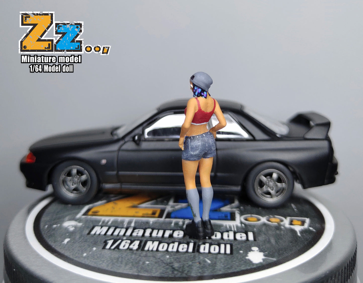 Zz Studio 1/64 Figure Model Dirty Braid Girl Collection Miniature Hand-painted