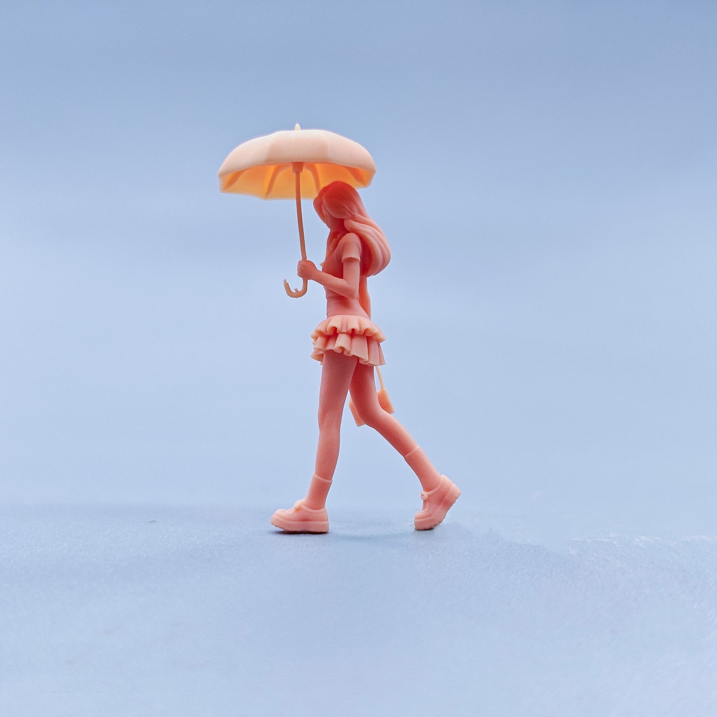 1/64 1/43 Figurines Scale Model Resin JK Girl Holding An Umbrella in The Rain Uncolored Miniatures Diorama Hand-painted D632