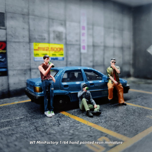 WT Minifactory 1/64 Scale Figurines Model Don t Drink and Drive Trio Collection Miniature Hand-painted