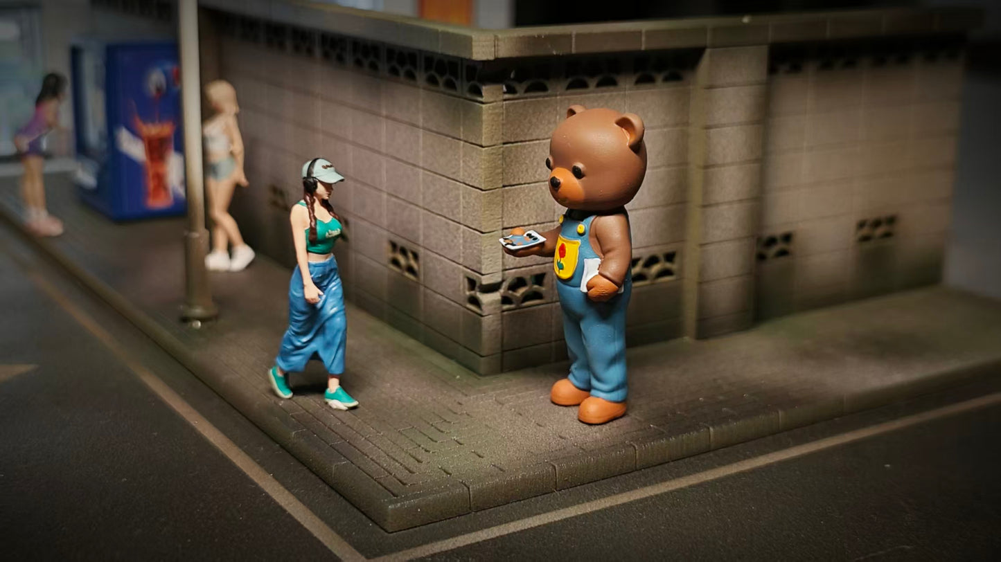 WX-MADE 1/64 Scale Figurines Model The Girl Handing Out Leaflets Collection Miniature Hand-painted