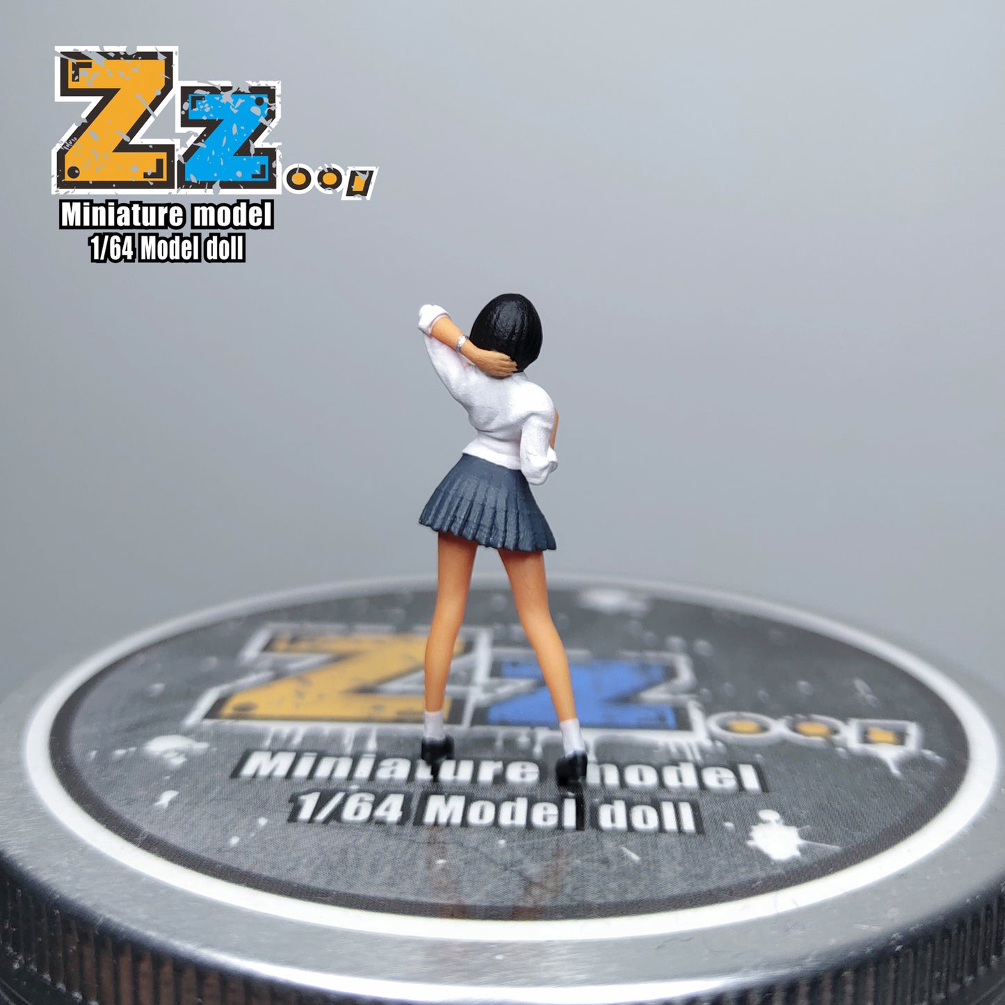 Zz Studio 1/64 Figure Model JK Touching Head Girl Collection Miniature Hand-painted