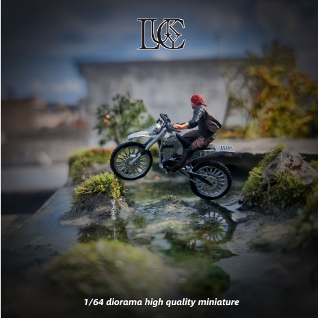 Lucky Studio 1/64 Scale Figurines Model Motorcycle Doll Collection Miniature Hand-painted