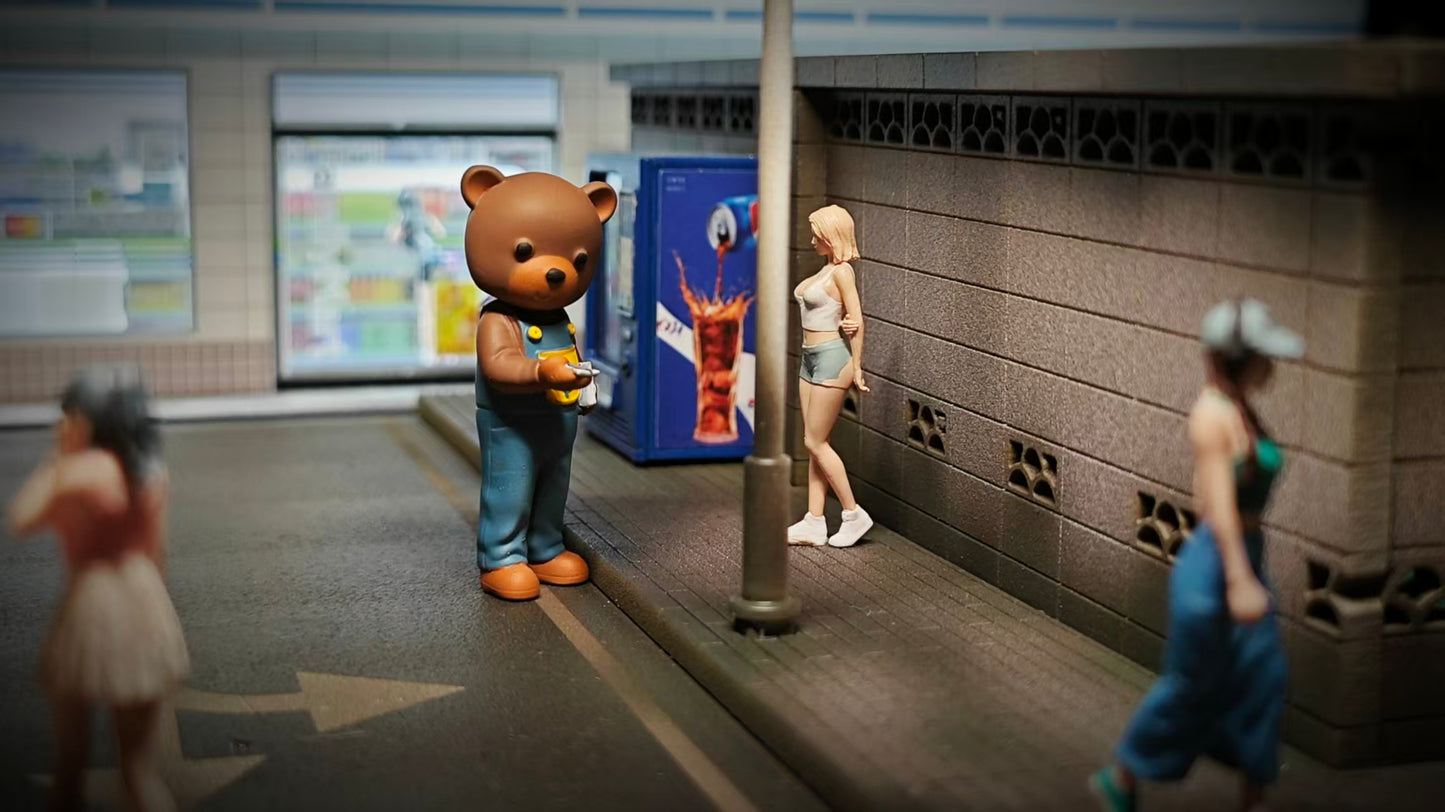 WX-MADE 1/64 Scale Figurines Model The Girl Handing Out Leaflets Collection Miniature Hand-painted