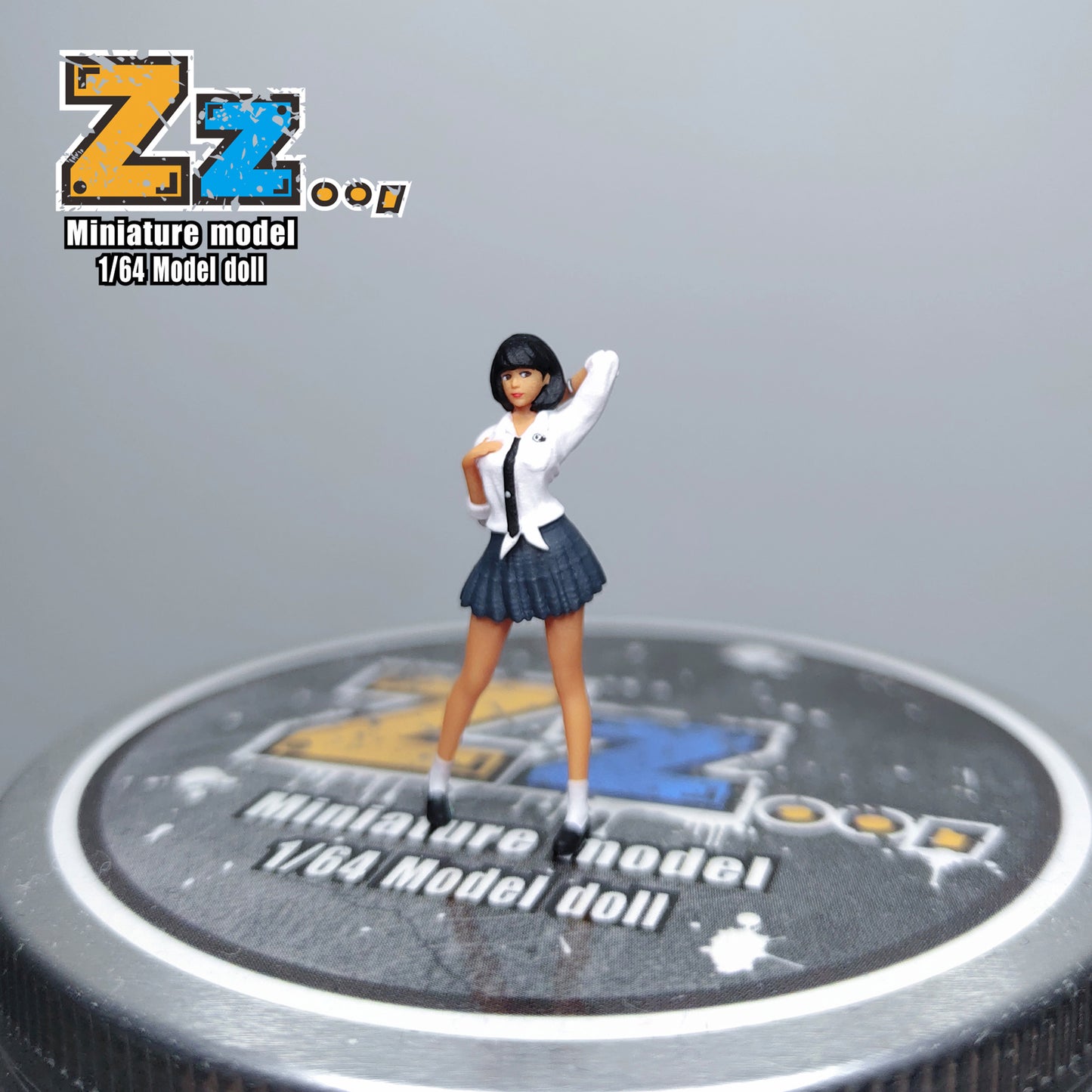 Zz Studio 1/64 Figure Model JK Touching Head Girl Collection Miniature Hand-painted