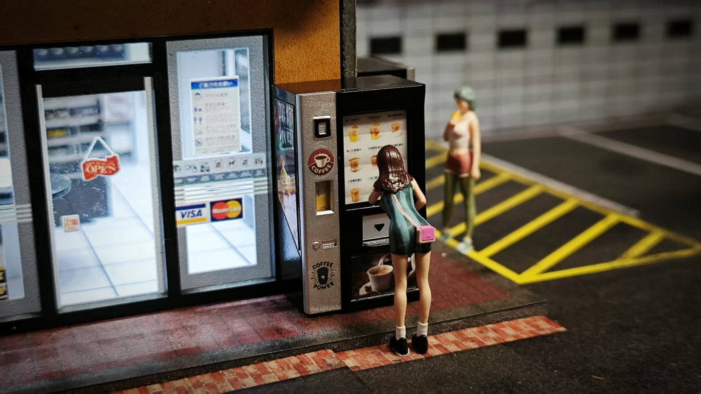 WX-MADE 1/64 Scale Figurines Model New Coffee Vending Machine Collection Miniature Hand-painted