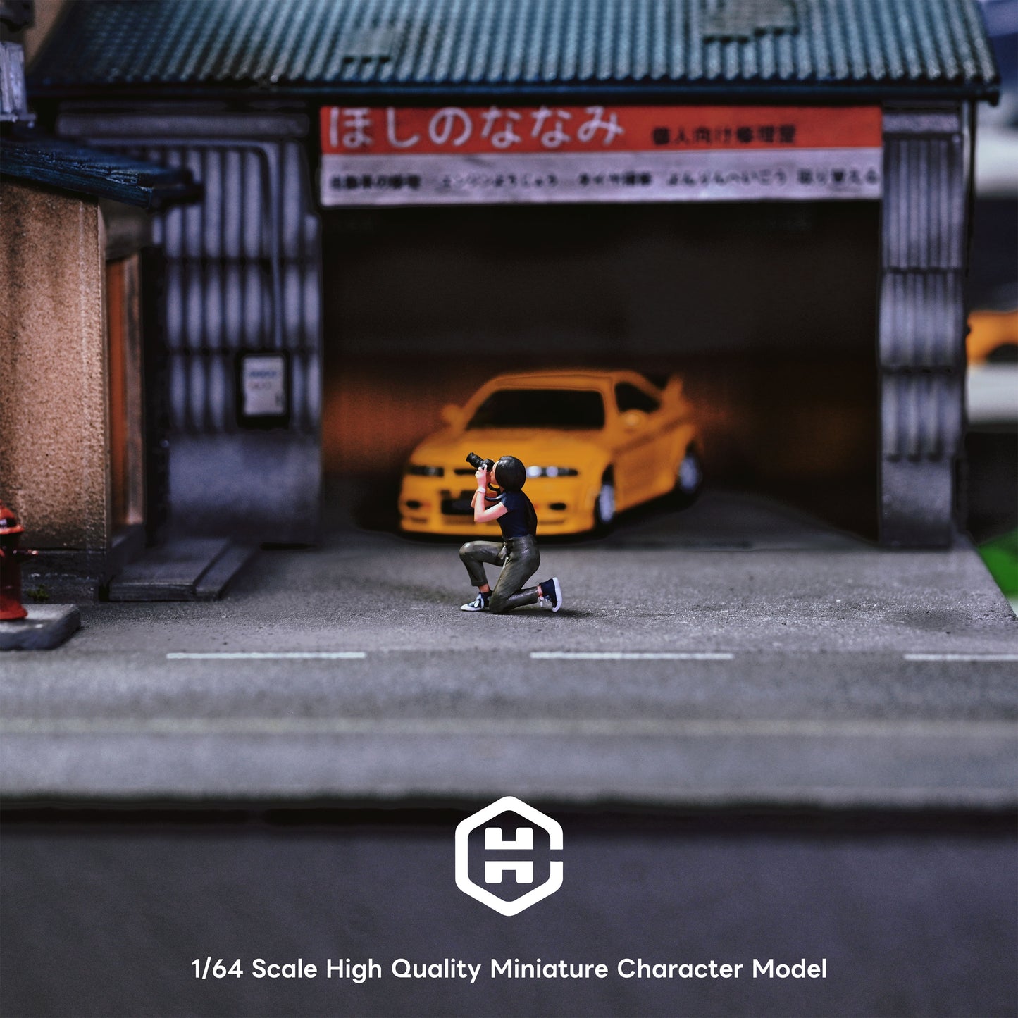 EHC Model 1/64 Scale Figurines Model Travel Photography Duo Collection Miniature Hand-painted