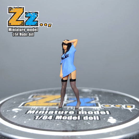 Zz Studio 1/64 Figure Model Shy Girl Collection Miniature Hand-painted
