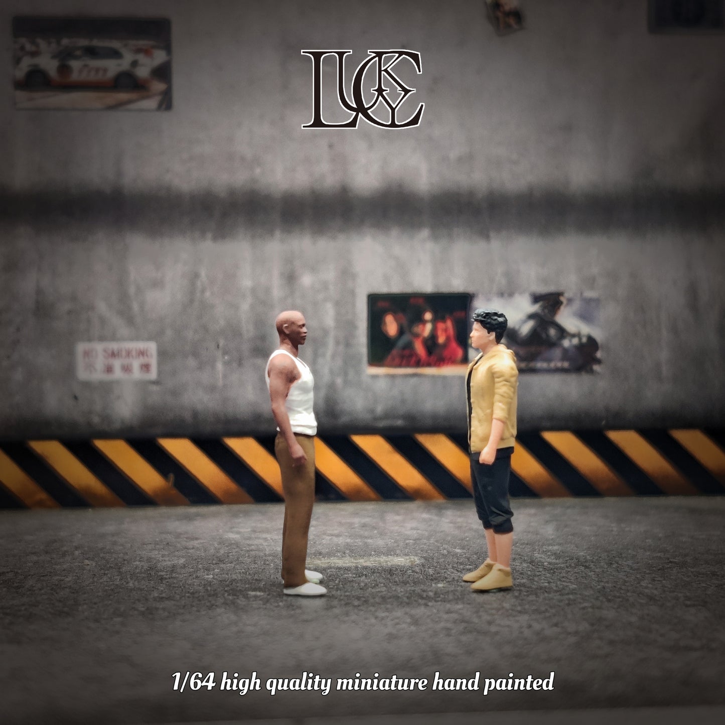 Lucky Studio 1/64 Scale Figurines Model Black and White Buddy Duo Collection Miniature Hand-painted