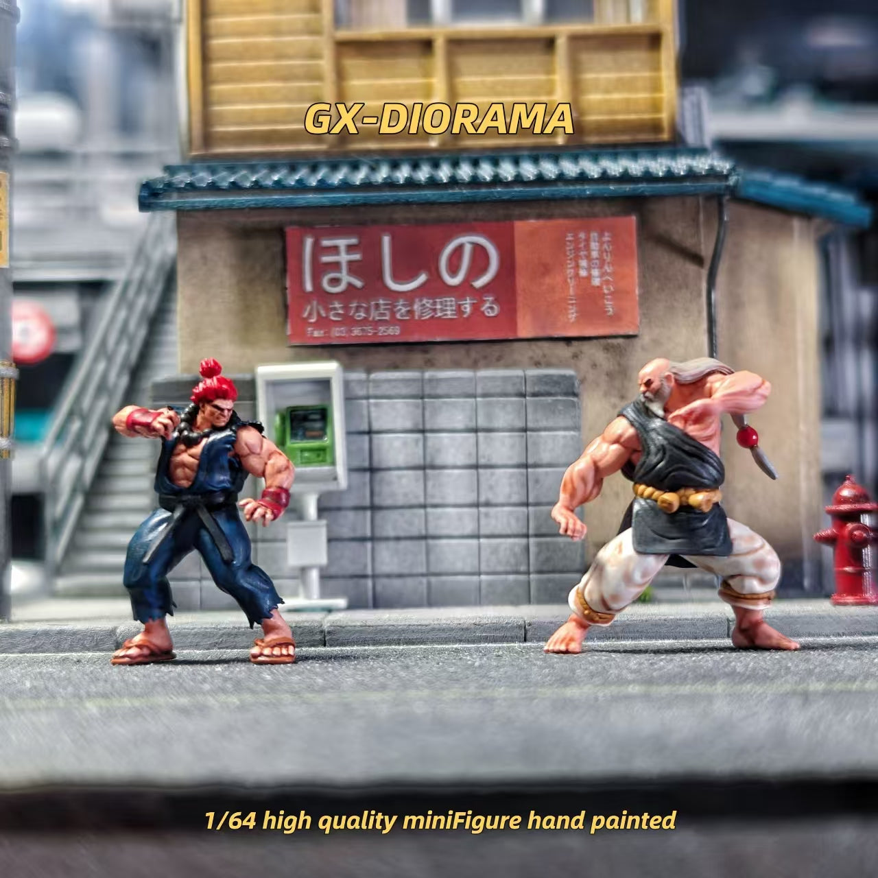 GX-DIORAMA 1/64 Figure Model Street Fighter Series Ghost&Gang Fist CollectionMiniature Hand-painted