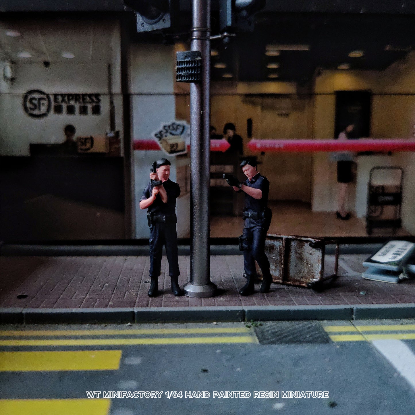 WT Minifactory 1/64 Scale Figurines Model Hong Kong-style Police and Gang Ster Collection Miniature Hand-painted