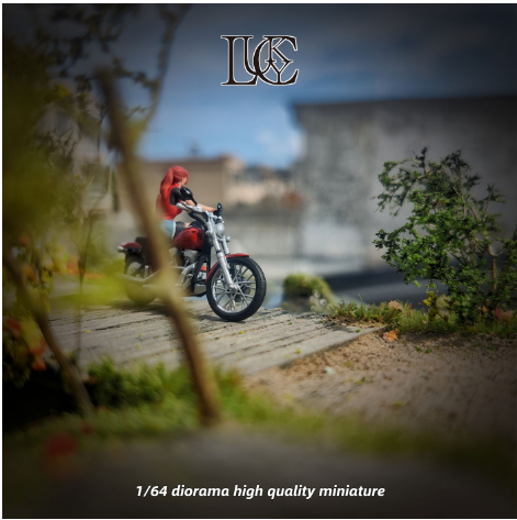 Lucky Studio 1/64 Scale Figurines Model Motorcycle Doll Collection Miniature Hand-painted
