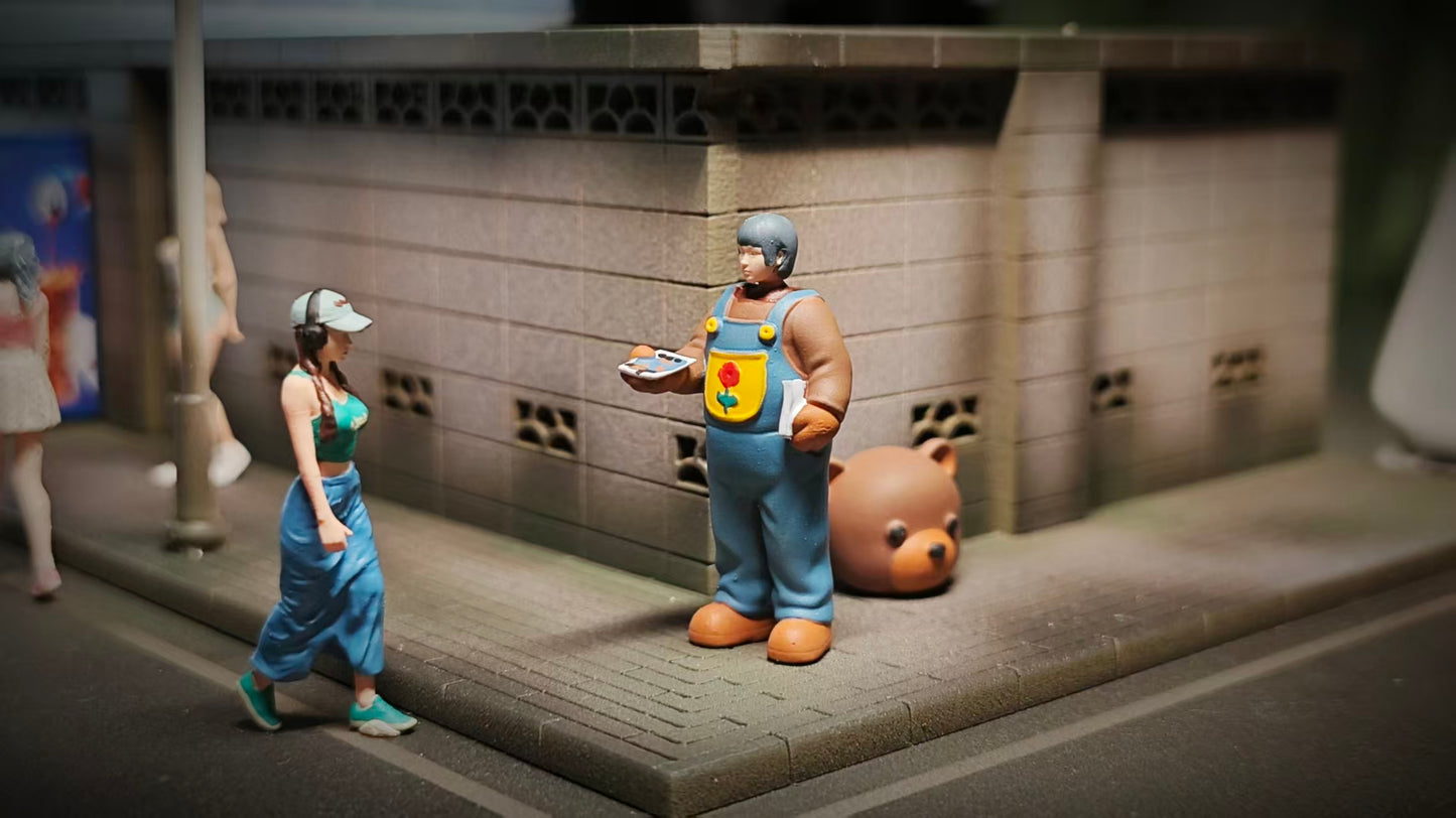 WX-MADE 1/64 Scale Figurines Model The Girl Handing Out Leaflets Collection Miniature Hand-painted