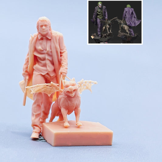 1/64 1/43 Figurines Scale Model Resin Joker and Hellhound Uncolored Miniatures Diorama Hand-painted C316