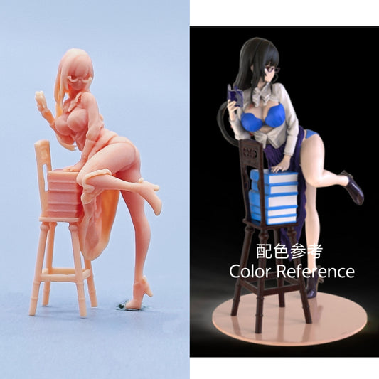 1/64 1/43 Figurines Scale Model Resin Glasses Beauty Teacher Uncolored Miniatures Diorama Hand-painted C427