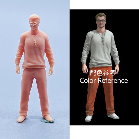 1/64 1/43 Figurines Scale Model Resin Realistic Amateur Necklace for Men Uncolored Miniatures Diorama Hand-painted C306