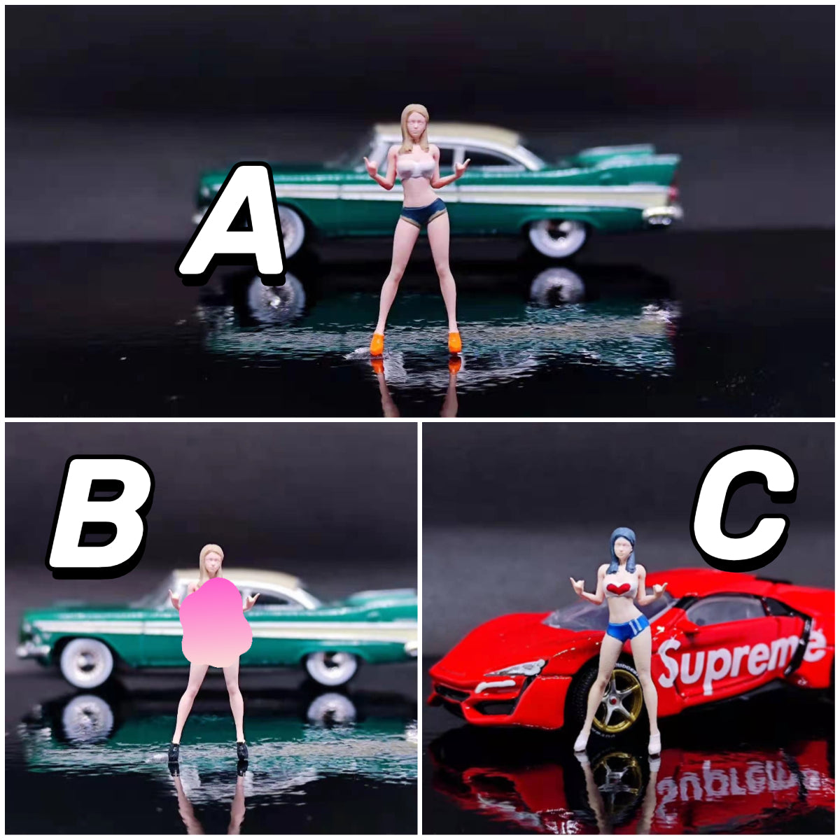 Wx-Made 1/64 Scale Figurines Model Rock Gesture Women S Hot Pants Love Collection Miniature Hand-painted