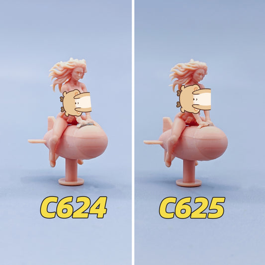 1/64 1/43 Figurines Scale Model Resin Girl on A Plane Uncolored Miniatures Diorama Hand-painted C624 C625