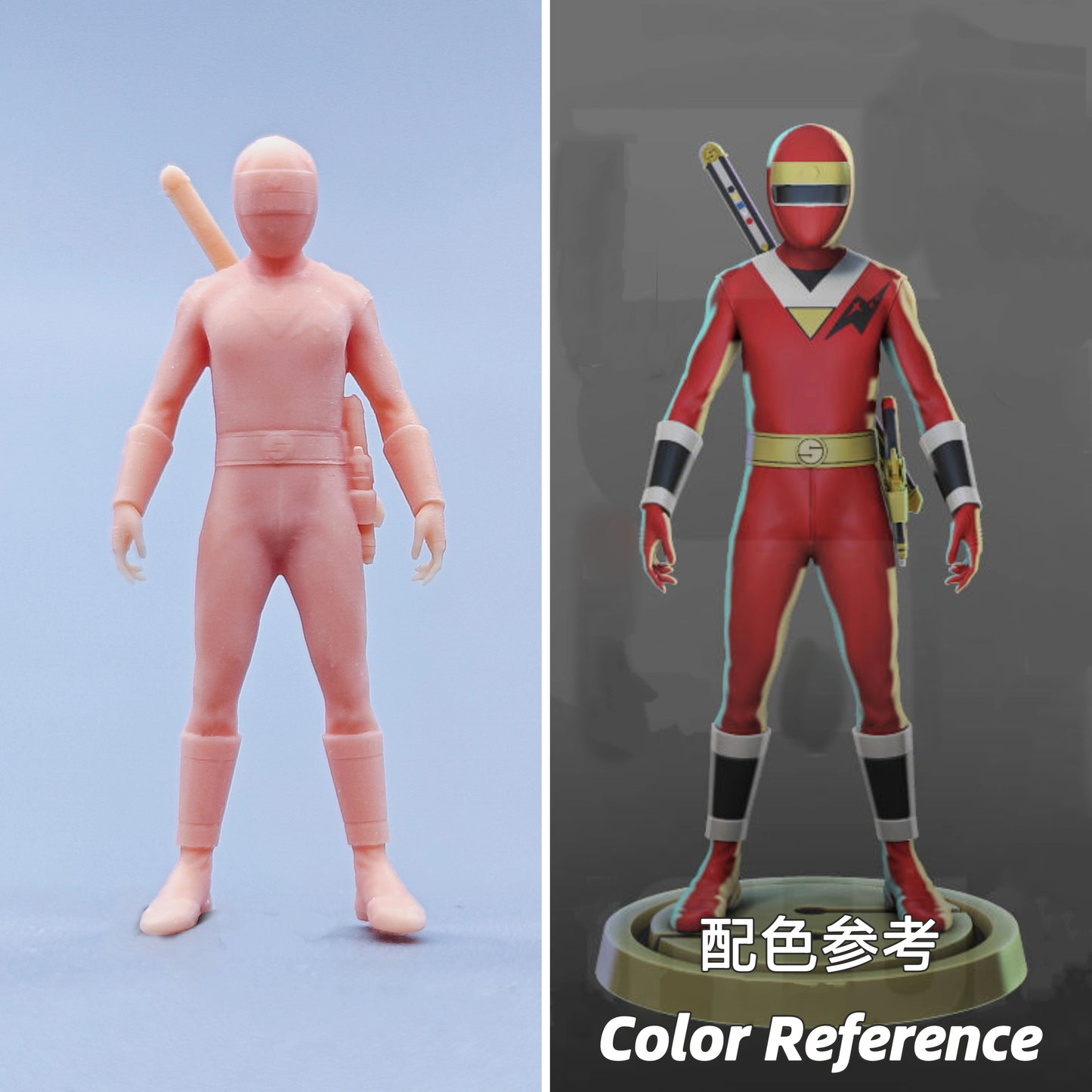 1/64 1/43 Figurines Scale Model Resin Super Team Red Warrior Uncolored Miniatures Diorama Hand-painted D530