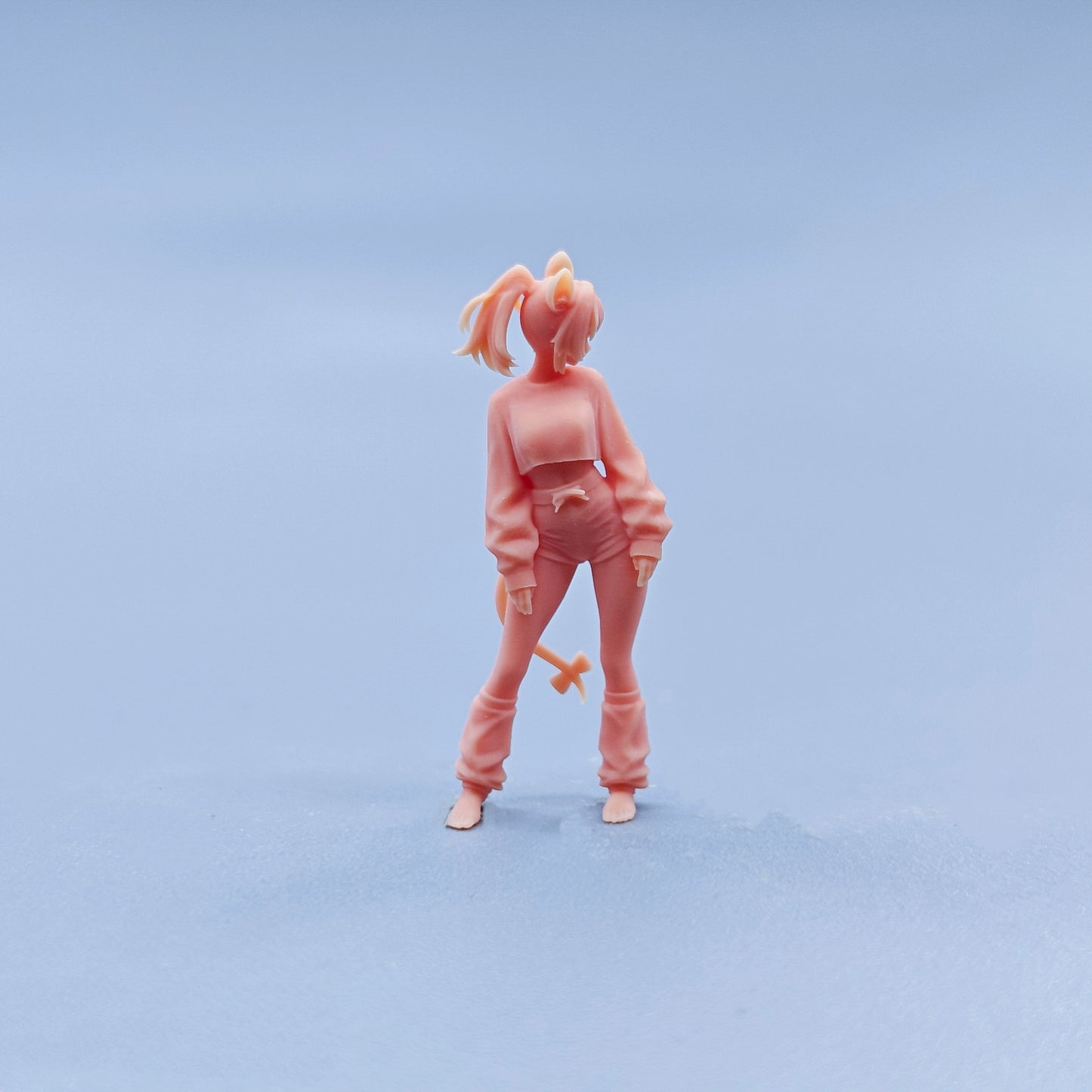 1/64 1/43 Figurines Scale Model Resin Mouse Eared Girl Uncolored Miniatures Diorama Hand-painted D633