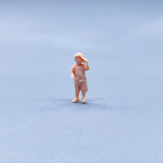 1/64 1/43 Figurines Scale Model Resin Children Wearing Slanted Hats Uncolored Miniatures Diorama Hand-painted W419