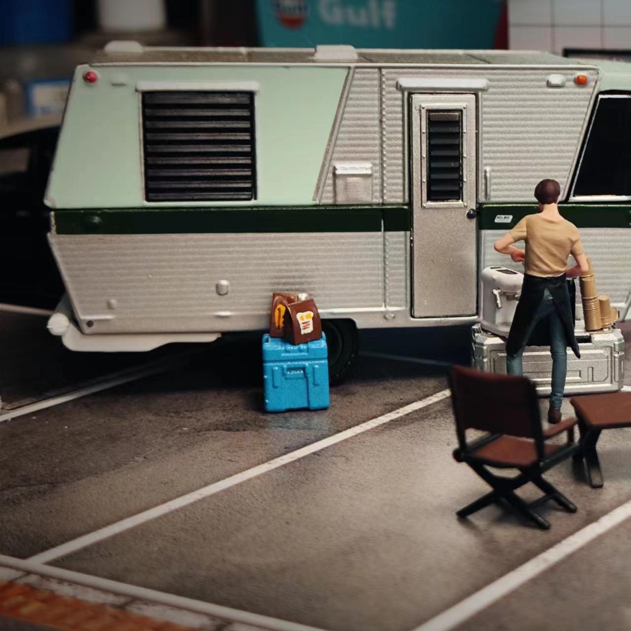 Wx-Made 1/64 Scale Figurines Model Barista Booth Set Collection Miniature Hand-painted