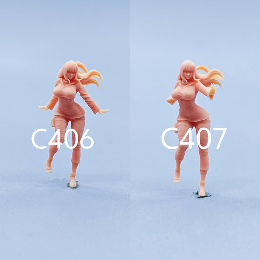 1/64 1/43 Figurines Scale Model Resin Hokage Hinata  Uncolored Miniatures Diorama Hand-painted C406 C407