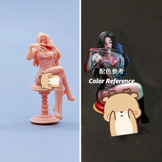 1/64 1/43 Figurines Scale Model Resin Sitting Beauty Uncolored Miniatures Diorama Hand-painted C704