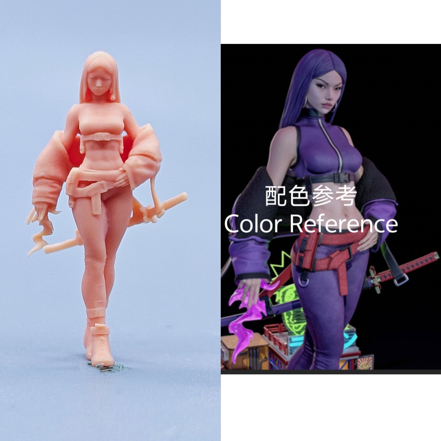 1/64 1/43 Figurines Scale Model Resin Psylocke Uncolored Miniatures Diorama Hand-painted C416