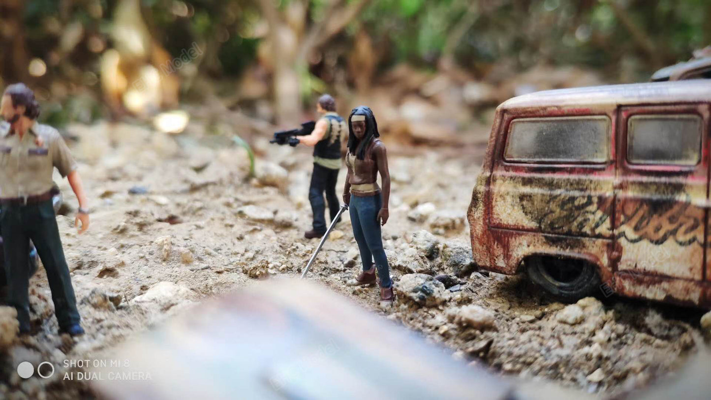 Wx-Made 1/64 Scale Figurines Model Walking Dead Crossbow Brother Knife Woman Collection Miniature Hand-painted