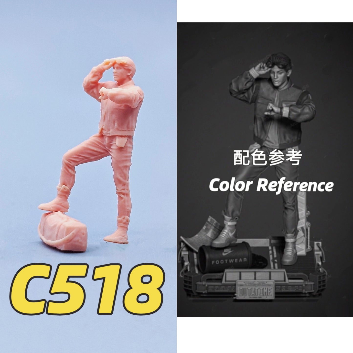 1/64 1/43 Figurines Scale Model Resin Wearing A Hat Martin Uncolored Miniatures Diorama Hand-painted C517 C518