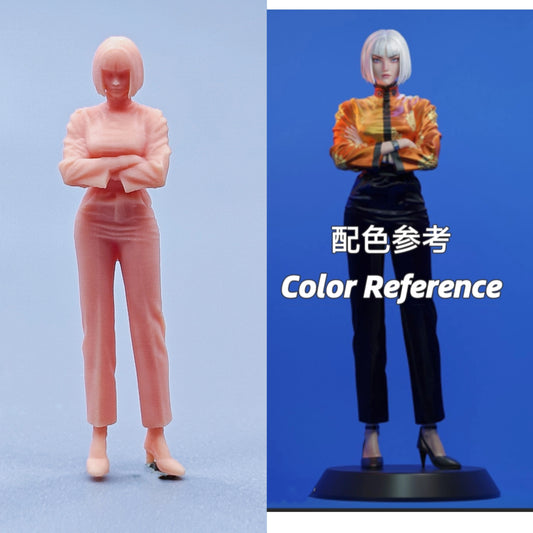 1/64 1/43 Figurines Scale Model Resin Hug The Girl in Front of Her Chest with Both Hands Uncolored Miniatures Diorama Hand-painted C529