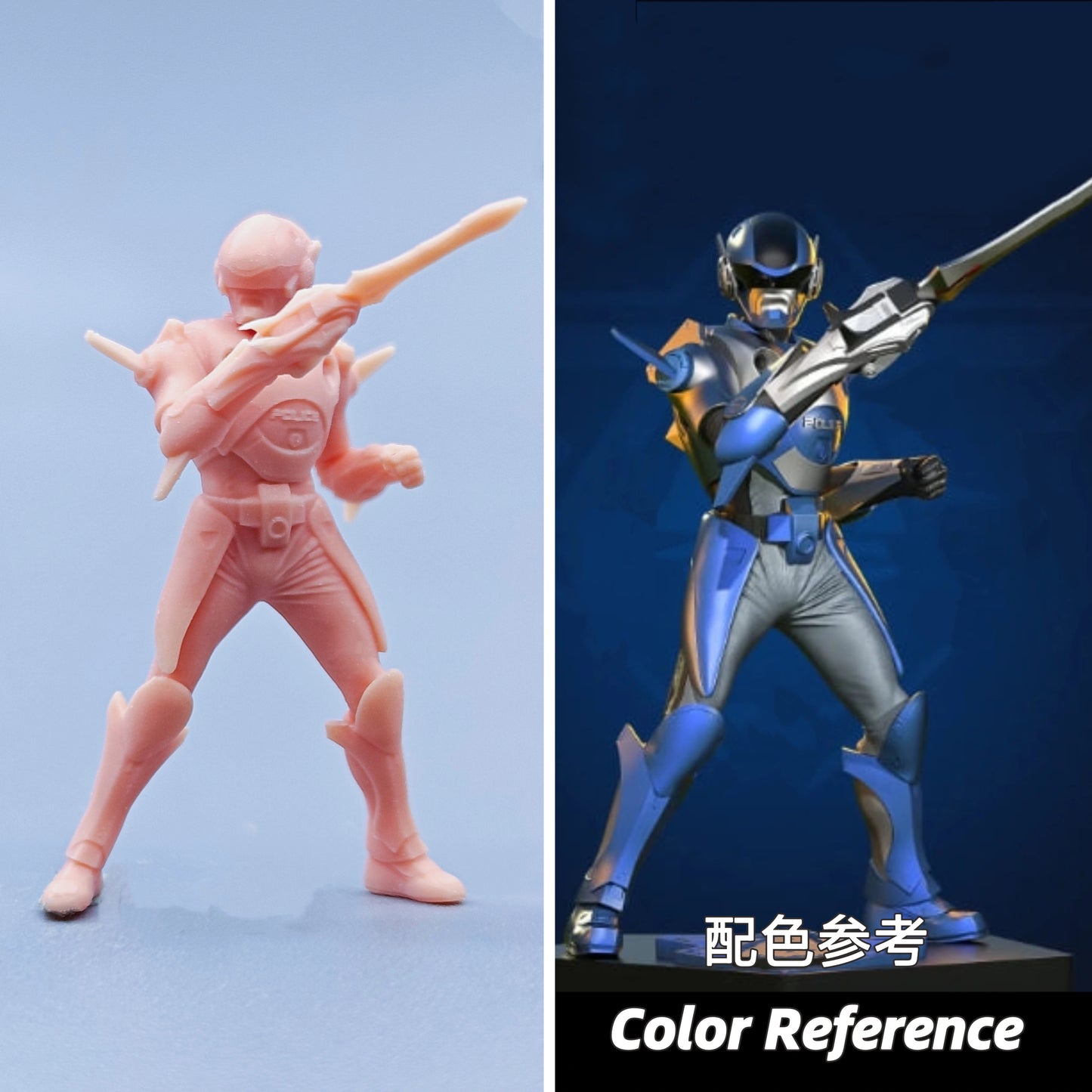 1/64 1/43 Figurines Scale Model Resin Blue Warrior Uncolored Miniatures Diorama Hand-painted D531