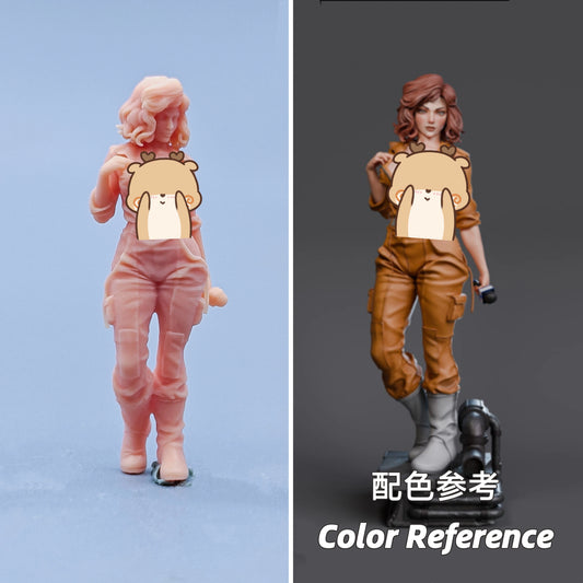 1/64 1/43 Figurines Scale Model Resin Standing Posture April Uncolored Miniatures Diorama Hand-painted C727