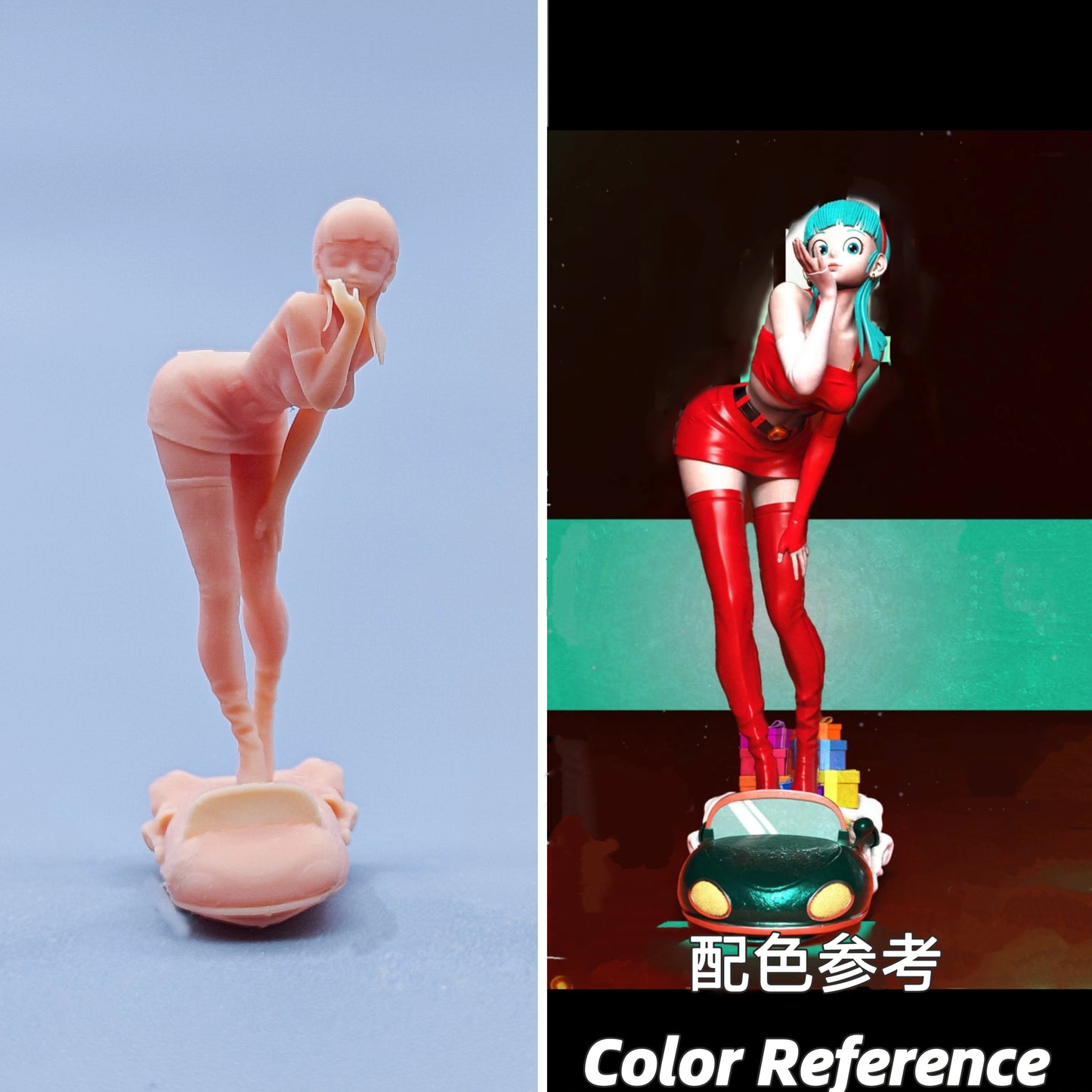 1/64 1/43 Figurines Scale Model Resin Bulma Flying Kiss Uncolored Miniatures Diorama Hand-painted D622 D623