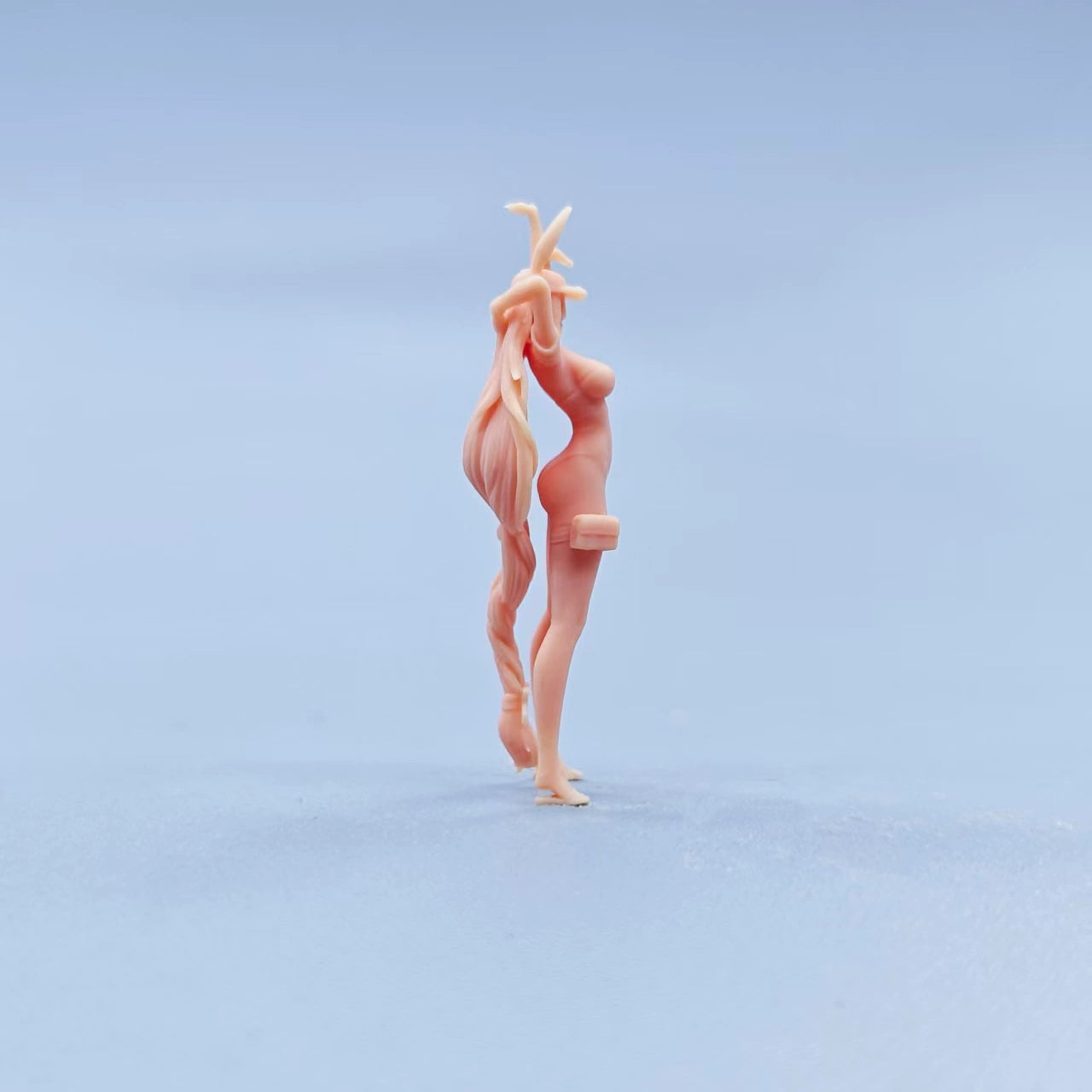 1/64 1/43 Figurines Scale Model Resin Rabbit Eared Long Haired Beauty Uncolored Miniatures Diorama Hand-painted D714