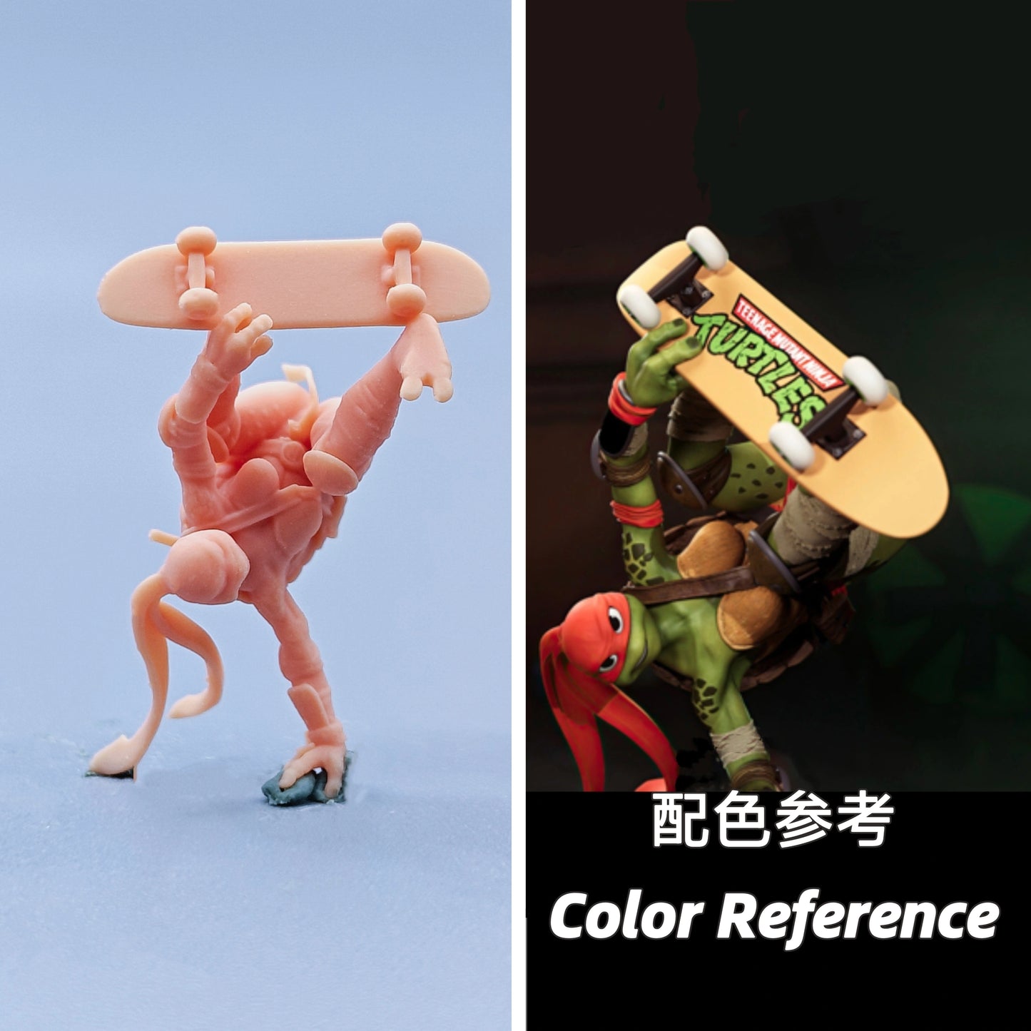 1/64 1/43 Figurines Scale Model Resin Ninja Turtles Skateboarding Girl Uncolored Miniatures Diorama Hand-painted C813