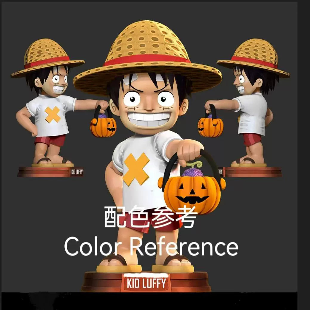 1/64 1/43 Figurines Scale Model Resin Kid Luffy Carrying The Devil Fruit Uncolored Miniatures Diorama Hand-painted C020