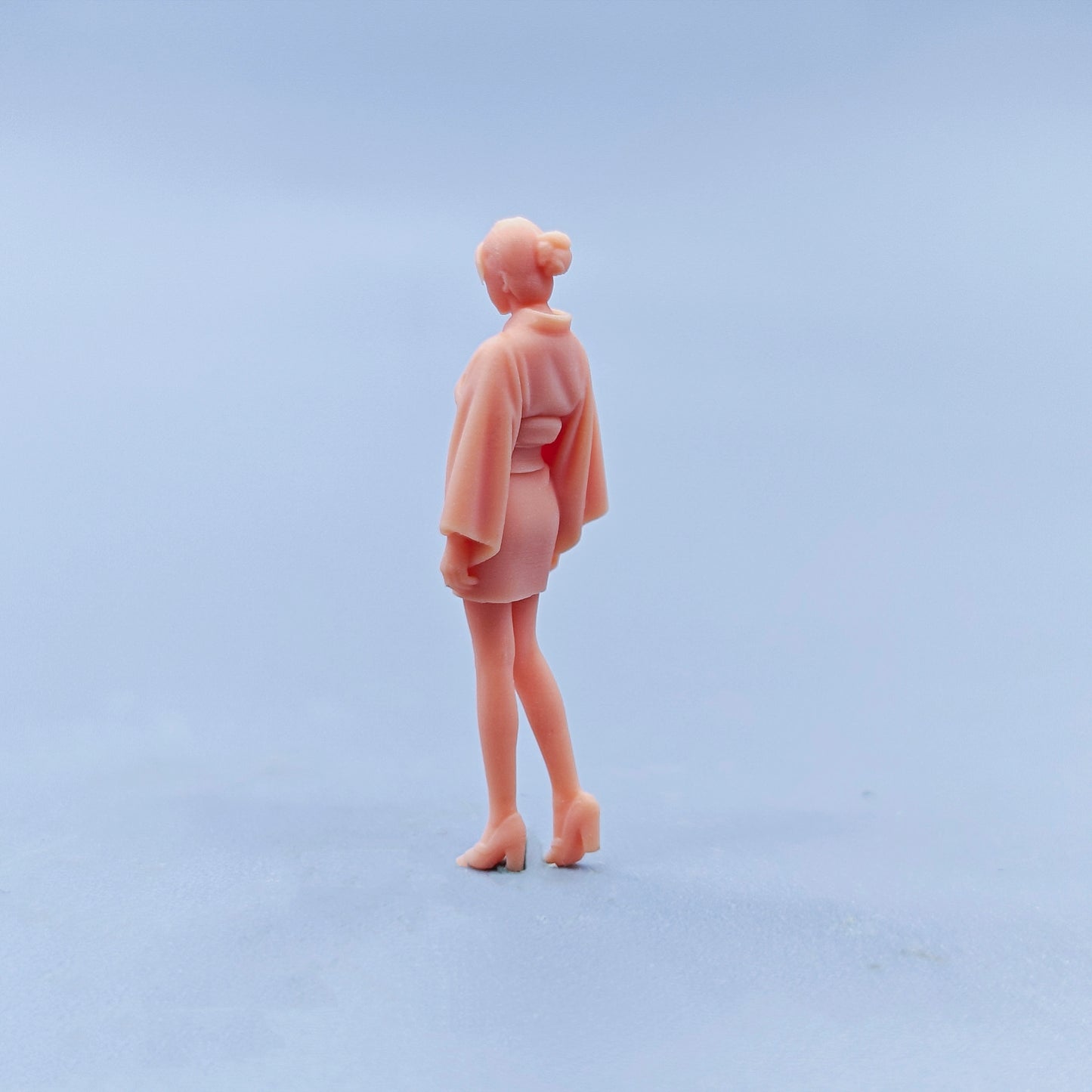 1/64 1/43 Figurines Scale Model Resin Kimono Beauty Standing Under A Cherry Blossom Tree Uncolored Miniatures Diorama Hand-painted D510