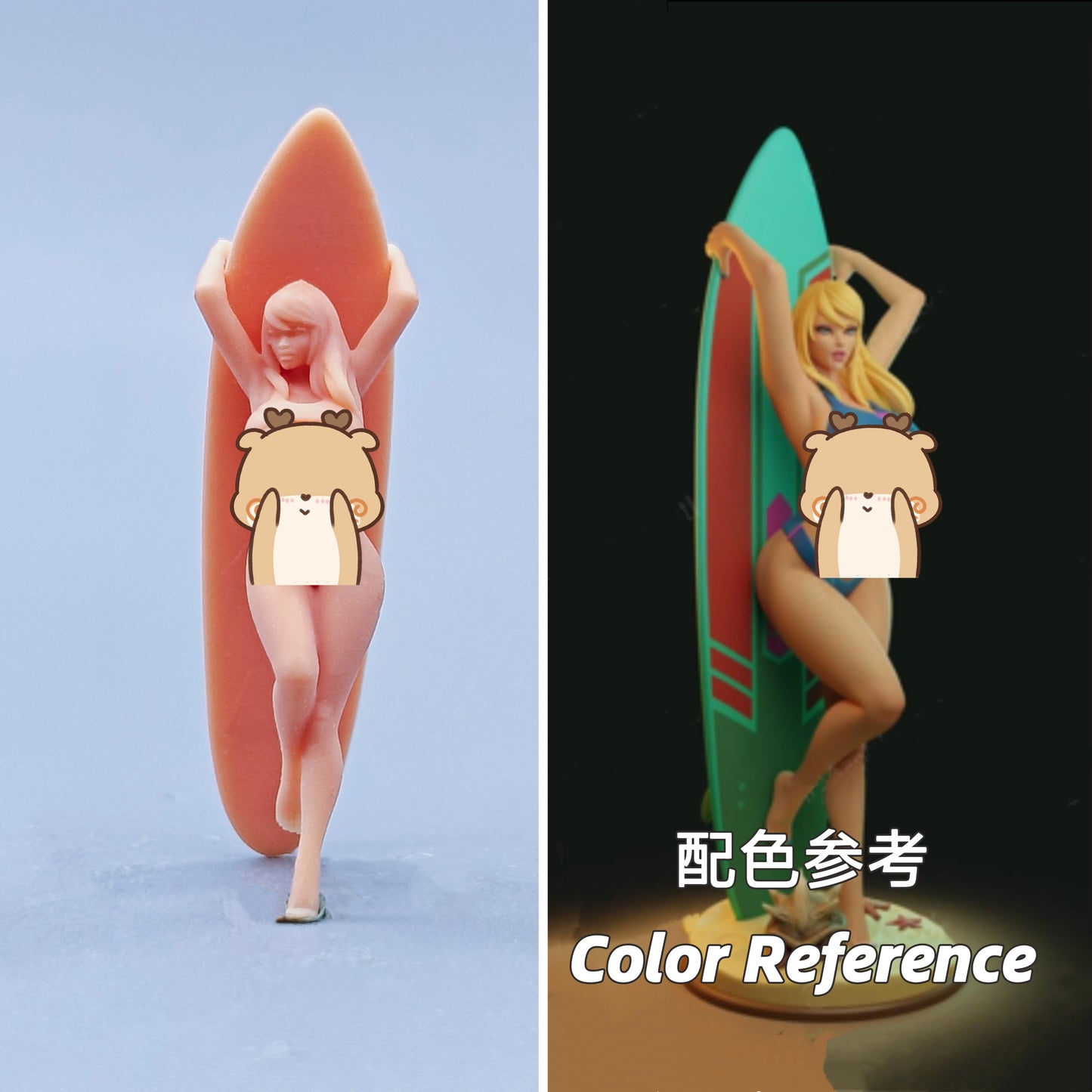 1/64 1/43 Figurines Scale Model Resin Surfboard Girl Uncolored Miniatures Diorama Hand-painted C730 C731
