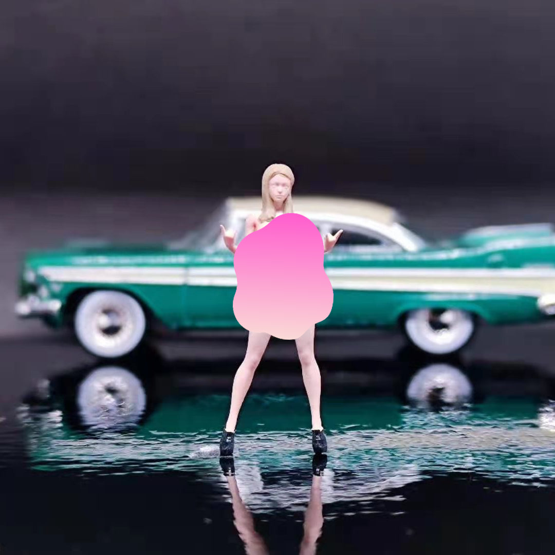 Wx-Made 1/64 Scale Figurines Model Rock Gesture Women S Hot Pants Love Collection Miniature Hand-painted