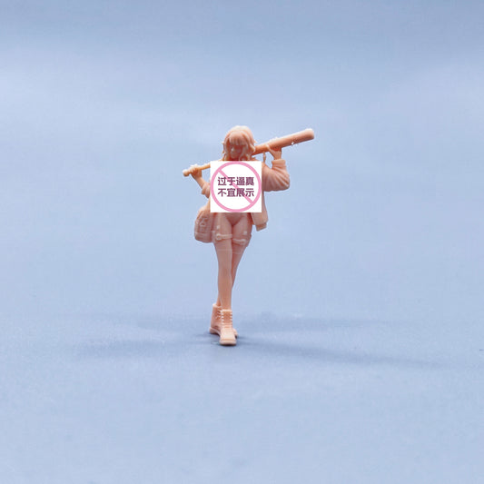 1/64 1/43 Figurines Scale Model Resin The Girl with A Bag and A Stick Uncolored Miniatures Diorama Hand-painted W432