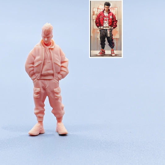 1/64 1/43 Figurines Scale Model Resin Cool and Trendy Workwear Boy Uncolored Miniatures Diorama Hand-painted C329